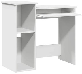 fehér forgácslap íróasztal polcokkal 84x40x78 cm