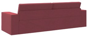 Földi Kanapé Ágy 2 az 1-ben Borvörös 245x150x60.5 cm Szövet