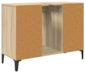 vidaXL Mosdókagyló szekrény polcokkal Sonoma tölgy 80 x 33 x 60 cm