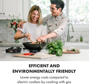 Klarstein Goldflame 4, gázfőzőlap, 4 sárgaréz égő, üvegkerámia