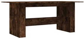 füstös tölgy színű szerelt fa étkezőasztal 180 x 90 x 76 cm
