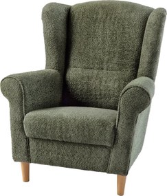 Füles fotel, zöld szövet Coral, CHARLOT