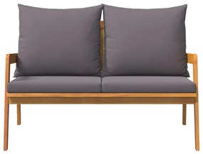 Kerti Pad Párnákkal 115x65x71 cm Tömör Akác Fából