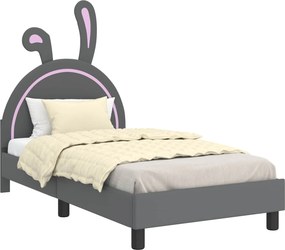 vidaXL Gyerekágy kerettel fejtámlával Világosszürke 80 x 160 cm PU