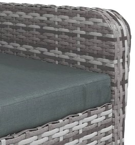 szürke polyrattan kerti szék lábtartóval