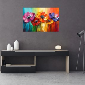 Kép - Öt színes virág (90x60 cm)
