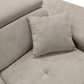 CASTELO L-alakú, jobbos sarokkanapé kihúzható ággyá alakítható funkcióval és tárolóval — szürke