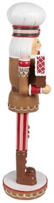 Karácsonyi diótörő figura mézeskalács ruhában mézivel 46 cm