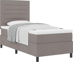 vidaXL Boxrugós ágy matracmal fejtámlával Tópszínű 80 x 200 cm szövet