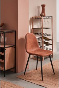 Fekete-natúr színű fém bortartó szekrény palackok száma 20, 50x122x35 cm Isaac – Yes Everyday