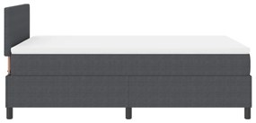 Box Spring Ágy matraccal &amp; LED Sötétszürke 120x200 cm Bordázott Anyag
