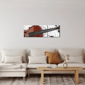 Kép - Hangszerek (órával) (90x30 cm)