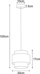 KAJA K-5280 AMOS Fekete Színű Függeszték 1xE27 15W IP20