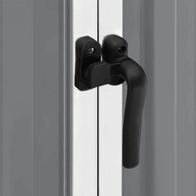 szürke horganyzott acél kerti fészer 195 x 198 x 159 cm