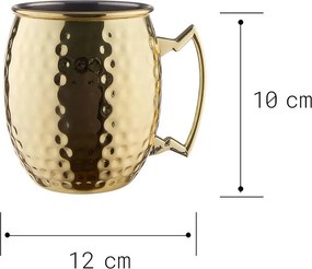 MOSCOW MULE koktél-bögre kalapált 470ml, arany