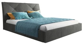 Kárpitozott ágy KARO mérete 140x200 cm Sötétszürke