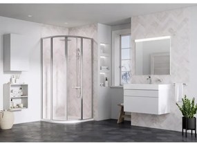 Ravak 3114OU02Z1 - SUPERNOVA negyedkör alakú, négyrészes zuhanykabin 80x80 cm, szatén