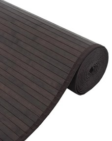 négyszögletű sötétbarna bambusz szőnyeg 60 x 200 cm