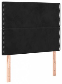 fekete bársony ágykeret fejtámlával 80 x 200 cm