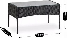 MISSISSIPI kerti bútor szett, fekete-bézs – raktárról