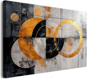 Vászonkép falra a nappaliba absztrakt arany körök 80x120cm