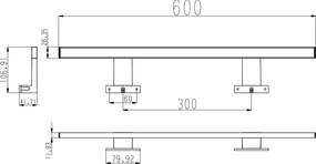 Fürdőszobai tükörvilágító LED lámpa - 230 V - 9 W - hidegfehér - 60 cm
