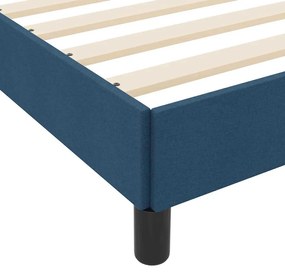 Boxrugós ágy matracmal Kék 200 x 200 cm szövet
