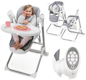 Lionelo - Gyermek étkezőszék NILES Szürke 4xAA