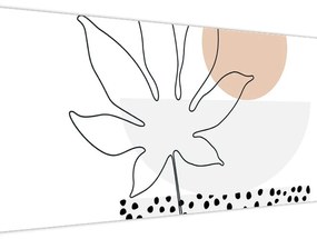 Kép - Vonal művészet virágok N⁰3 (120x50 cm)