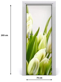 Ajtóposzter fehér tulipán 85x205 cm