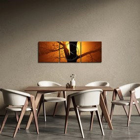 Kép egy fáról naplementekor (órával) (90x30 cm)