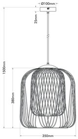 Globo 15965H1 - DICHTI kábeles függőlámpa, 1x E27/40W/230V, átm. 35 cm