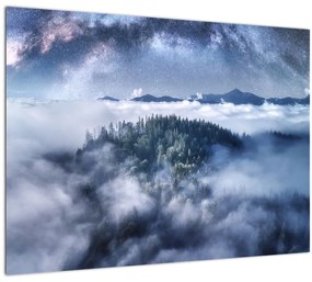 Egy erdő képe a ködben (üvegen) (70x50 cm)
