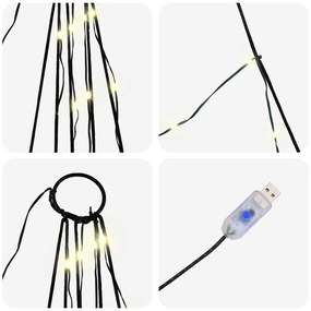 LED Karácsonyfák talajráccsal Meleg fehér 500 cm Fém