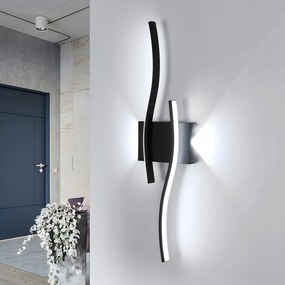 Lampa Scienna Led Kinkiet Czarna Nowoczesna Do Salonu Korytarz 20W 6500K