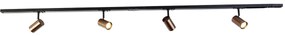 Modern 1 fázisú sínrendszer 4 spotlámpával sötét bronzban - Jeana