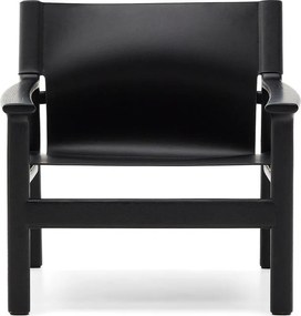 Fekete bőr fotel Jan – Kave Home