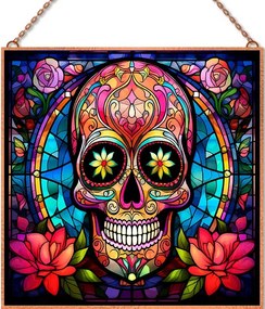 Skull üvegkép, falikép