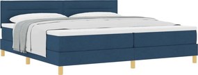 vidaXL Boxrugós ágy matracmal fejtámlával Kék 200 x 200 cm szövet
