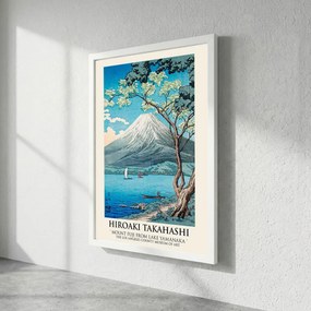 Fuji-hegy a Yamanaka-tóból keretezett falikép, 55 x 75 cm