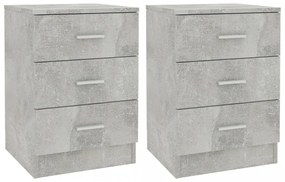 2 db betonszürke szerelt fa éjjeliszekrény 38 x 35 x 56 cm
