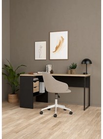 Felix Corner íróasztal, fekete matt / jackson hikorifa