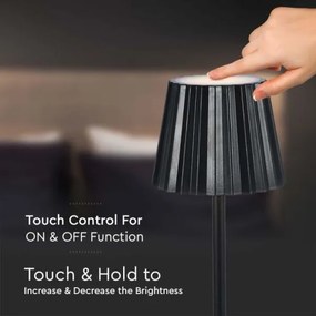 LED állítható fényerejű tölthető asztali lámpa LED/4W/5V 3000-6000K 1800 mAh fek