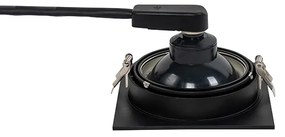 Négyzet alakú süllyesztett spotlámpa fekete állítható - Chuck 111