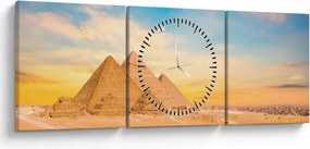 Az egyiptomi piramisok képe (órával) (90x30 cm)