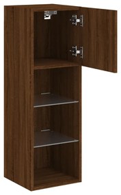 barna tölgyszínű TV-szekrény LED-lámpákkal 30,5x30x90 cm
