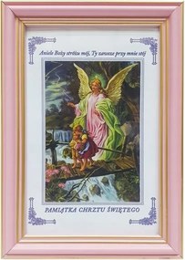 Vászonkép 10x15cm Őrangyal gyaloghíd keret Rózsaszín Ajándéktárgy...