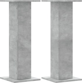 vidaXL 2 db betonszürke szerelt fa hangszóróállvány 30 x 30 x 80 cm