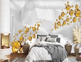 Gario Fotótapéta Arany kövek egy absztrakt alagútban Anyag: Vlies, Méret: 400 x 280 cm