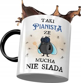 Fekete Bögre Zongoristának Olyan, Hogy A Legyek Nem Ülnek Nyomtatott Fotóval